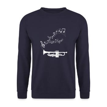 Musique Musique musiciens Clé de partition - Sweat-shirt Unisexe - marine - Devant - Alina (178cm) & Michal (187cm)