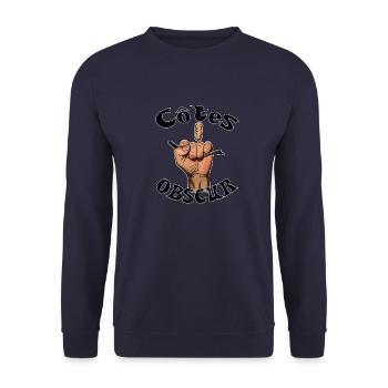 Côtes obscur du vigneron et de ses vignes - Sweat-shirt Unisexe - marine - Devant - Alina (178cm) & Michal (187cm)