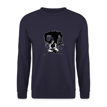 Depression | Shadow Monster Depression - Unisex Sweatshirt - navy - Front - Alina (178cm) & Michal (187cm)