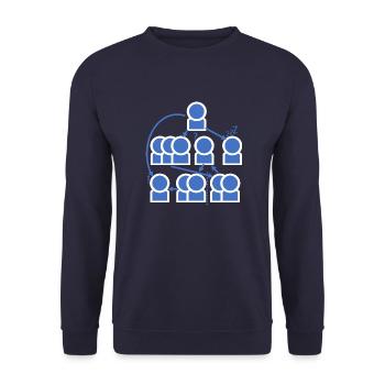 Crazy organization chart - all right? - Unisex Sweatshirt - navy - Front - Alina (178cm) & Michal (187cm)