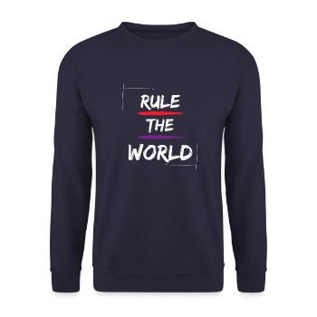 Rule the World - Unisex Pullover - Navy - Vorne - Alina (178cm) & Michal (187cm)