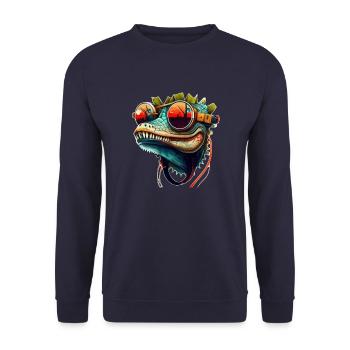 Even a crocodile goes on holiday in summer - Unisex Sweatshirt - navy - Front - Alina (178cm) & Michal (187cm)