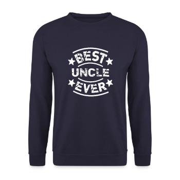 Best uncle ever Best Uncle Award Stars - Unisex Sweatshirt - navy - Front - Alina (178cm) & Michal (187cm)