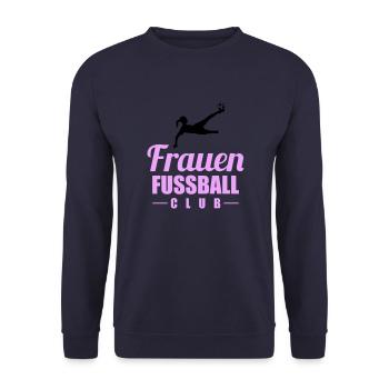 frauen fußball - Unisex Pullover - Navy - Vorne - Alina (178cm) & Michal (187cm)