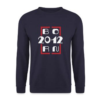 Jahrgang 2012 - Jubiläum 2012 - Unisex Pullover - Navy - Vorne - Alina (178cm) & Michal (187cm)