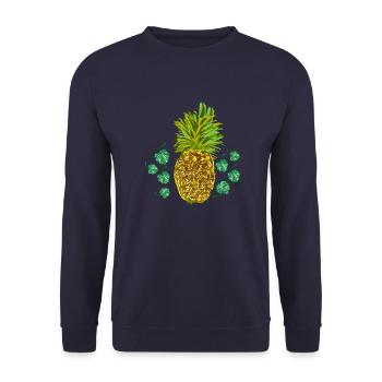Ananas - Sweat-shirt Unisexe - marine - Devant - Alina (178cm) & Michal (187cm)