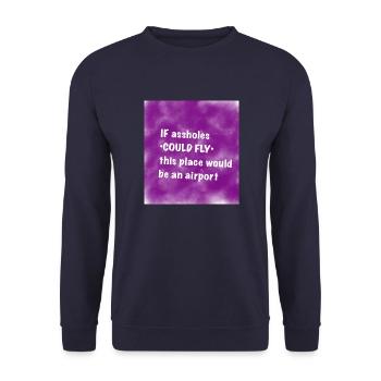 Lustiges Zitat - Unisex Pullover - Navy - Vorne - Alina (178cm) & Michal (187cm)