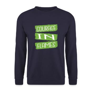 gallantry heroism fire department emergency rescue - Unisex Pullover - Navy - Vorne - Alina (178cm) & Michal (187cm)