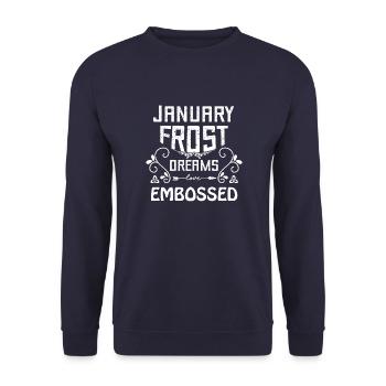 January frost dreams embossed - Unisex Sweatshirt - navy - Front - Alina (178cm) & Michal (187cm)