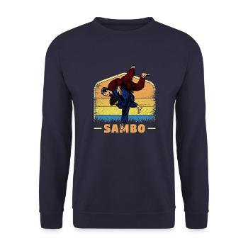 Martial Arts Sambo Wrestling Russia Sport - Unisex Sweatshirt - navy - Front - Alina (178cm) & Michal (187cm)
