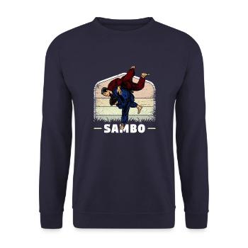 Martial Arts Sambo Wrestling Russia Sport - Unisex Sweatshirt - navy - Front - Alina (178cm) & Michal (187cm)