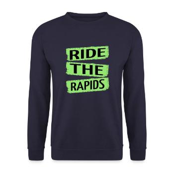 birthday present idea adrenaline junkies cool - Unisex Sweatshirt - navy - Front - Alina (178cm) & Michal (187cm)