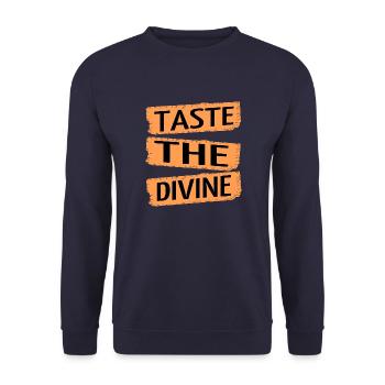 happy jokes present idea funny sayings quote - Unisex Pullover - Navy - Vorne - Alina (178cm) & Michal (187cm)