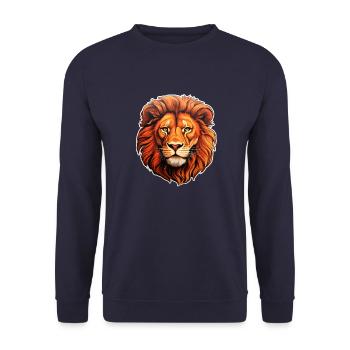Tête de lion - Sweat-shirt Unisexe - marine - Devant - Alina (178cm) & Michal (187cm)