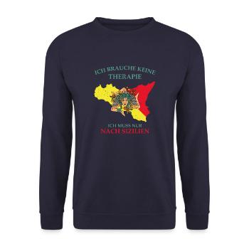 Sizilianer Italien Insel Mittelmeer Urlaub Reise - Unisex Pullover - Navy - Vorne - Alina (178cm) & Michal (187cm)