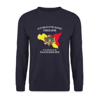 Sizilianer Italien Insel Mittelmeer Urlaub Reise - Unisex Pullover - Navy - Vorne - Alina (178cm) & Michal (187cm)