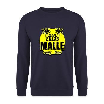 Malle Party Team Urlaub Mallorca - Unisex Pullover - Navy - Vorne - Alina (178cm) & Michal (187cm)