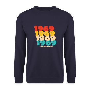 1969: Limited Edition - 55th Anniversary - Unisex Sweatshirt - navy - Front - Alina (178cm) & Michal (187cm)