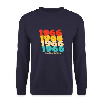 1966: Limited Edition - 58th Anniversary - Unisex Sweatshirt - navy - Front - Alina (178cm) & Michal (187cm)