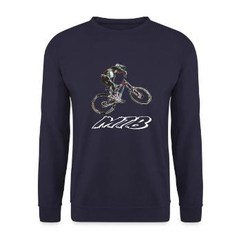 vtt descente - Sweat-shirt Unisexe - marine - Devant - Alina (178cm) & Michal (187cm)