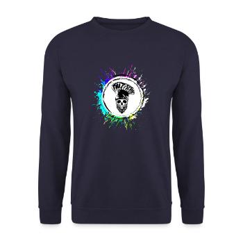 Koch skull icon - Unisex Sweatshirt - navy - Front - Alina (178cm) & Michal (187cm)