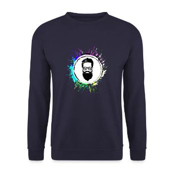 Gesicht bart symbol - Unisex Pullover - Navy - Vorne - Alina (178cm) & Michal (187cm)