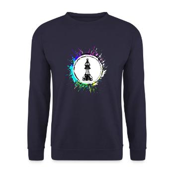 Schachfigur symbol - Unisex Pullover - Navy - Vorne - Alina (178cm) & Michal (187cm)