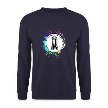 Chess piece tower - Unisex Sweatshirt - navy - Front - Alina (178cm) & Michal (187cm)