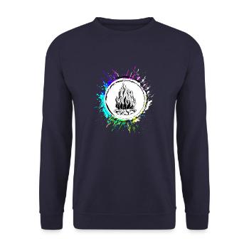 Campfire Flame Camping - Unisex Sweatshirt - navy - Front - Alina (178cm) & Michal (187cm)