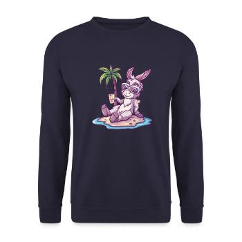 Donkey Summer Beach Comic - Unisex Sweatshirt - navy - Front - Alina (178cm) & Michal (187cm)