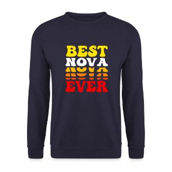 Best Nova Ever - Mignon Groovy Vintage Custom Nova - Sweat-shirt Unisexe - marine - Devant - Alina (178cm) & Michal (187cm)