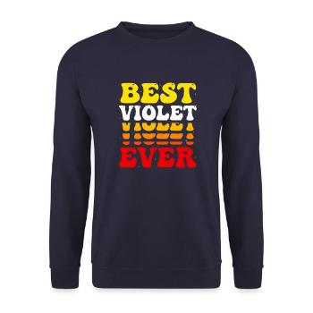 Best Violet Ever - Süße groovige Vintage Custom - Unisex Pullover - Navy - Vorne - Alina (178cm) & Michal (187cm)