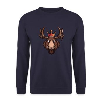Moose Head Crown - Unisex Sweatshirt - navy - Front - Alina (178cm) & Michal (187cm)