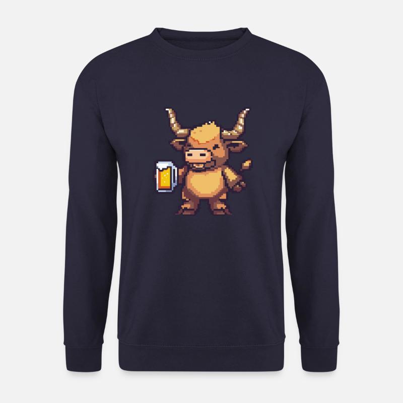 Stier Bier Pixel - Unisex Pullover - Navy