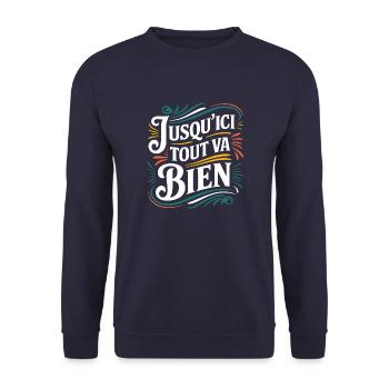 Jusqu'ici tout va bien - Sweat-shirt Unisexe - marine - Devant - Alina (178cm) & Michal (187cm)