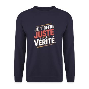 Je t'offre juste la vérité - Sweat-shirt Unisexe - marine - Devant - Alina (178cm) & Michal (187cm)