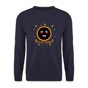 Hungry Black Hole Cute Kawaii Illustration - Unisex Sweatshirt - navy - Front - Alina (178cm) & Michal (187cm)