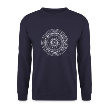 Mandala big white - Unisex Sweatshirt - navy - Front - Alina (178cm) & Michal (187cm)