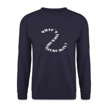 whats your signature move white - Unisex Pullover - Navy - Vorne - Alina (178cm) & Michal (187cm)