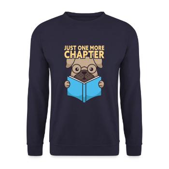 Just One More Chapter Book Lover - Unisex Pullover - Navy - Vorne - Alina (178cm) & Michal (187cm)