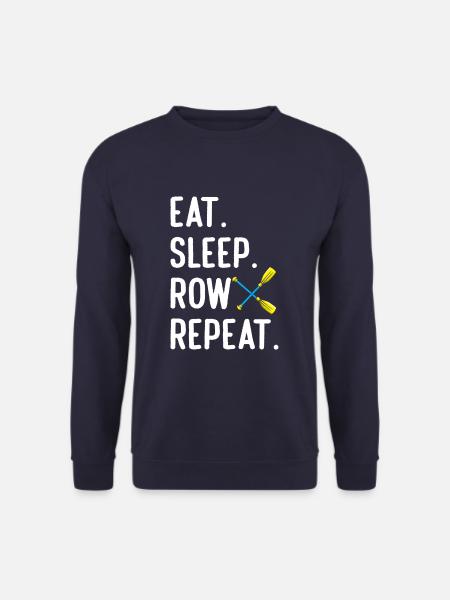 Mangia Sleep Row Repat Funny Rowing Rower Coxswain - Felpa unisex - navy