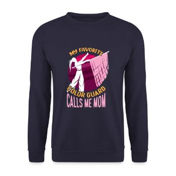 My Favorite Color Guard Calls Me Mom Flag Flipping - Unisex Sweatshirt - navy - Front - Alina (178cm) & Michal (187cm)