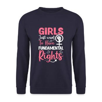 Les filles veulent juste avoir des droits fondamentaux - Sweat-shirt Unisexe - marine - Devant - Alina (178cm) & Michal (187cm)