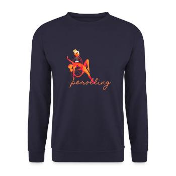 Femme illustration cocktail, aperolling - Sweat-shirt Unisexe - marine - Devant - Alina (178cm) & Michal (187cm)