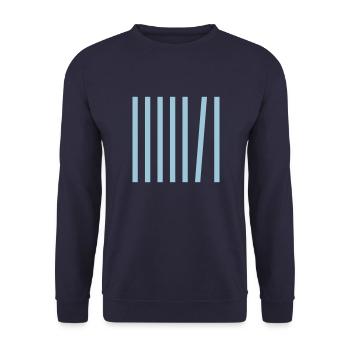 Stripes / fashionable stripe pattern with noise - Unisex Sweatshirt - navy - Front - Alina (178cm) & Michal (187cm)