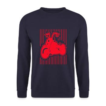 Vintage Motorcycle / Biker - Motorrad - Unisex Pullover - Navy - Vorne - Alina (178cm) & Michal (187cm)