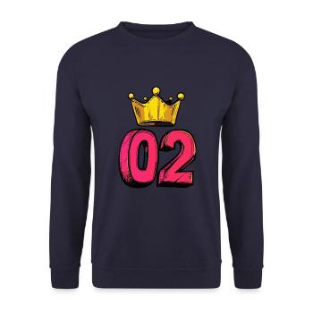 Jersey à 2 chiffres Couronne - Sweat-shirt Unisexe - marine - Devant - Alina (178cm) & Michal (187cm)