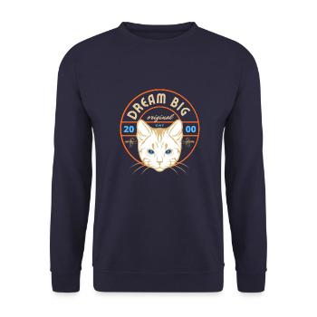 Dream Big Cat - Unisex Pullover - Navy - Vorne - Alina (178cm) & Michal (187cm)