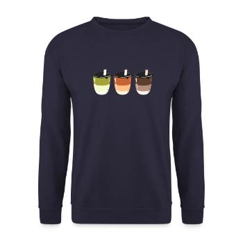 Bubble Tea- Drink- Logo design - Unisex Sweatshirt - navy - Front - Alina (178cm) & Michal (187cm)