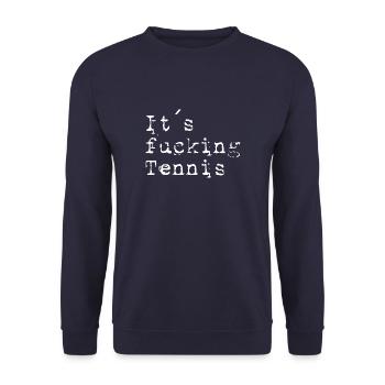 son putain de tennis blanc - Sweat-shirt Unisexe - marine - Devant - Alina (178cm) & Michal (187cm)